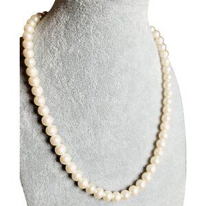 Vintage Faux Creamy Pearl Necklace High Quality with Barrel Clasp 18" Long